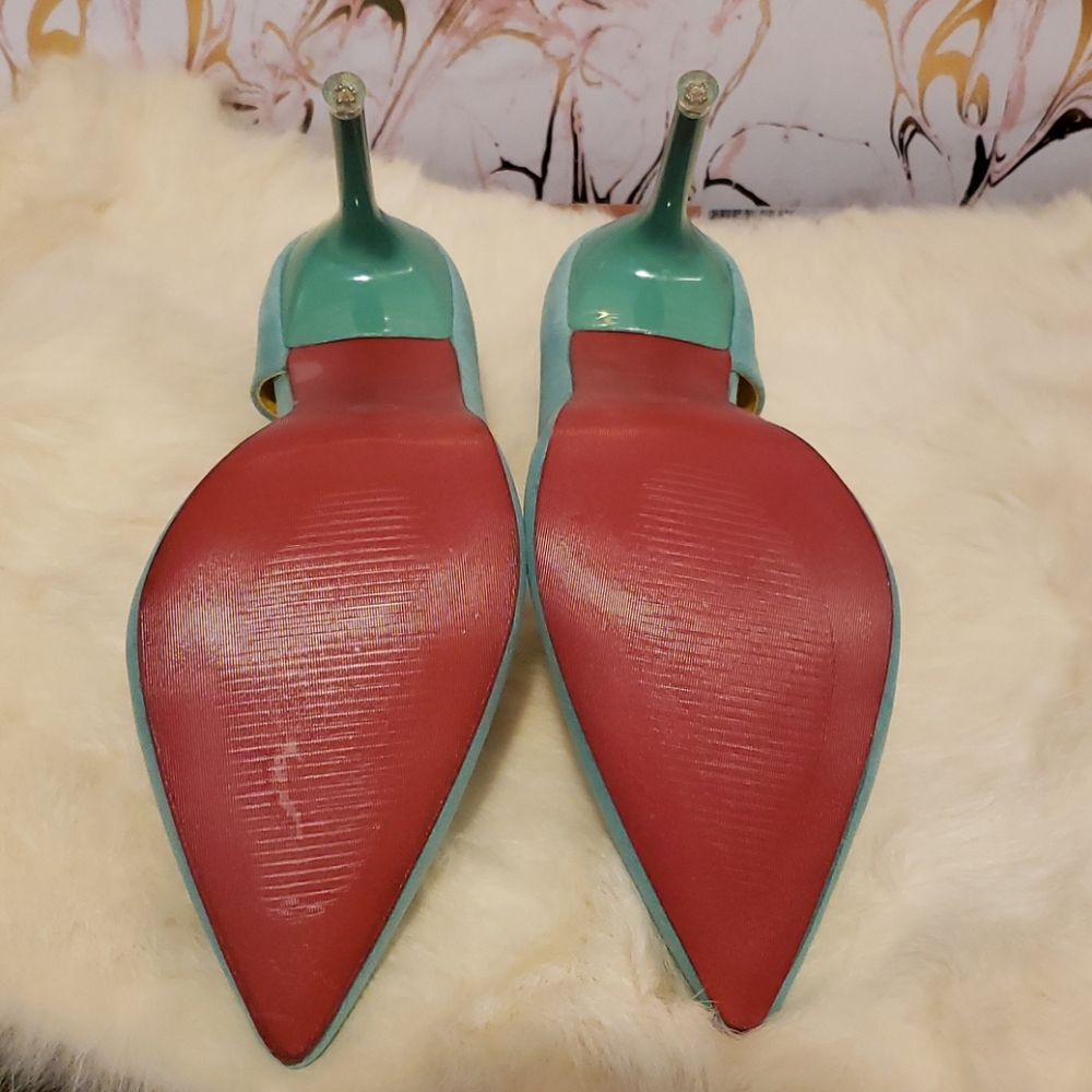 Teal heels Sz 7 New - Picture 3 of 8